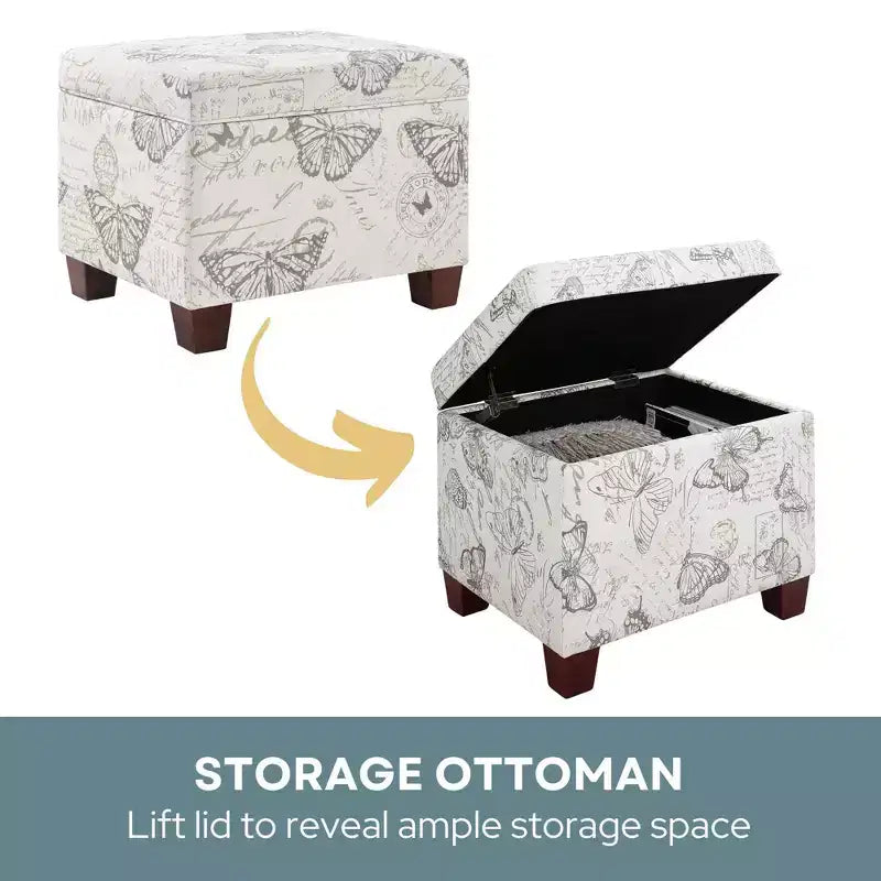 Pouf de rangement avec siège rembourré