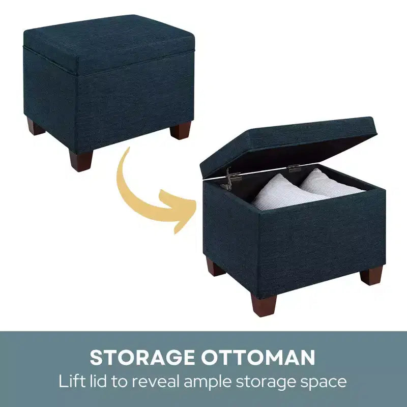 Pouf de rangement avec siège rembourré