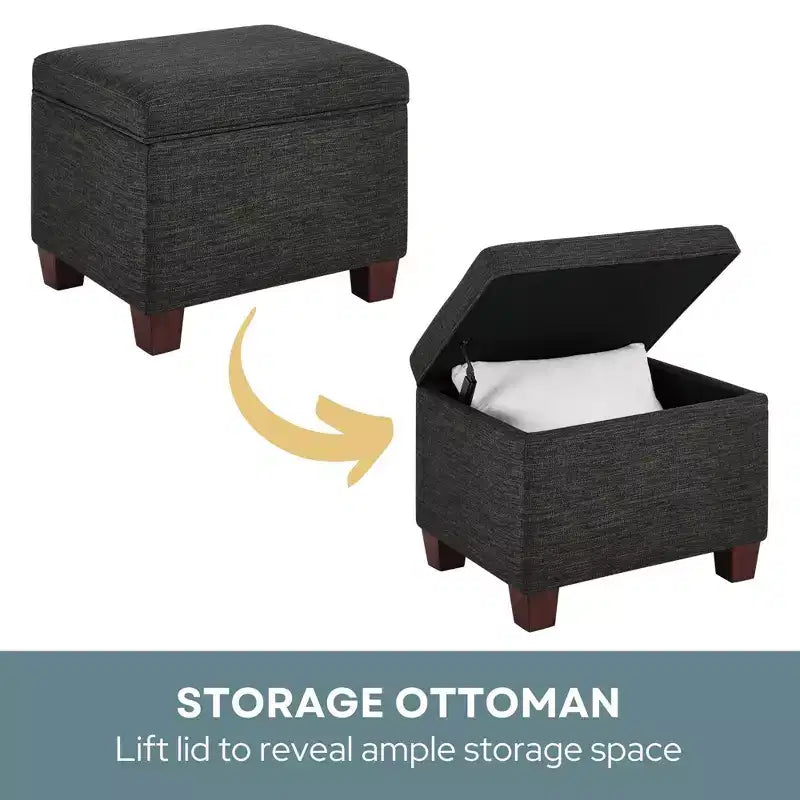 Pouf de rangement avec siège rembourré