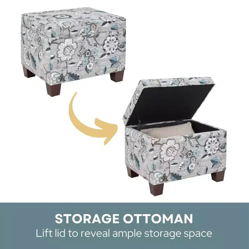 Pouf de rangement avec siège rembourré