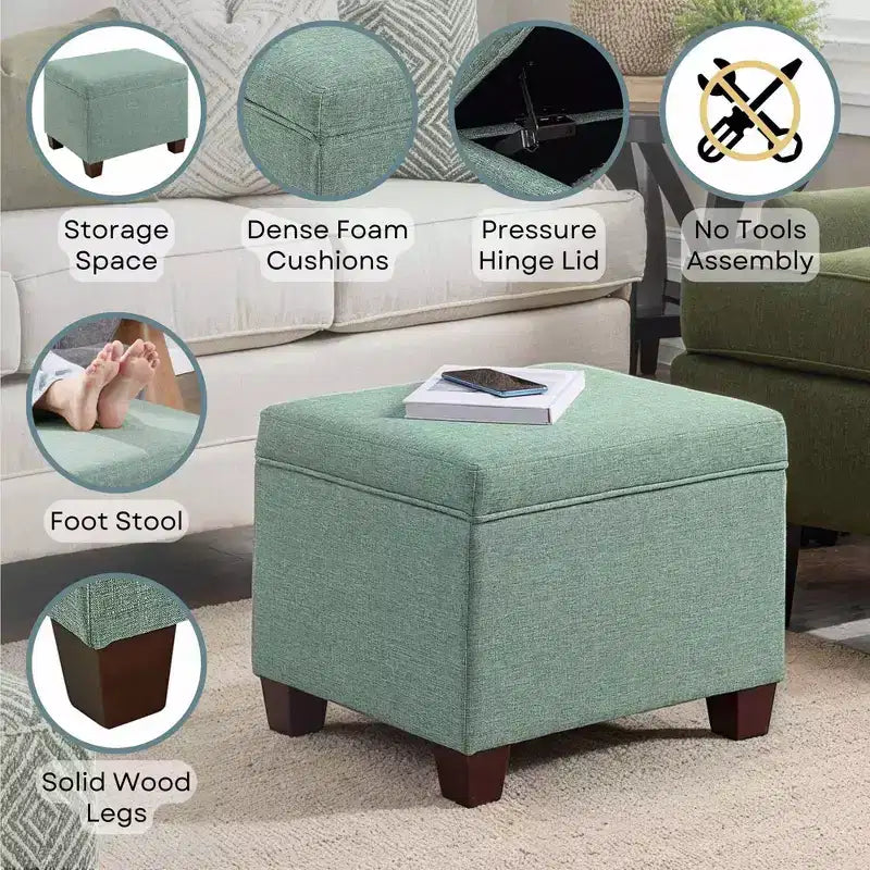 Pouf de rangement avec siège rembourré