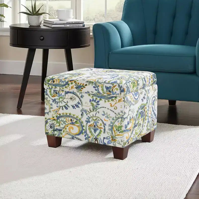 Pouf de rangement avec siège rembourré