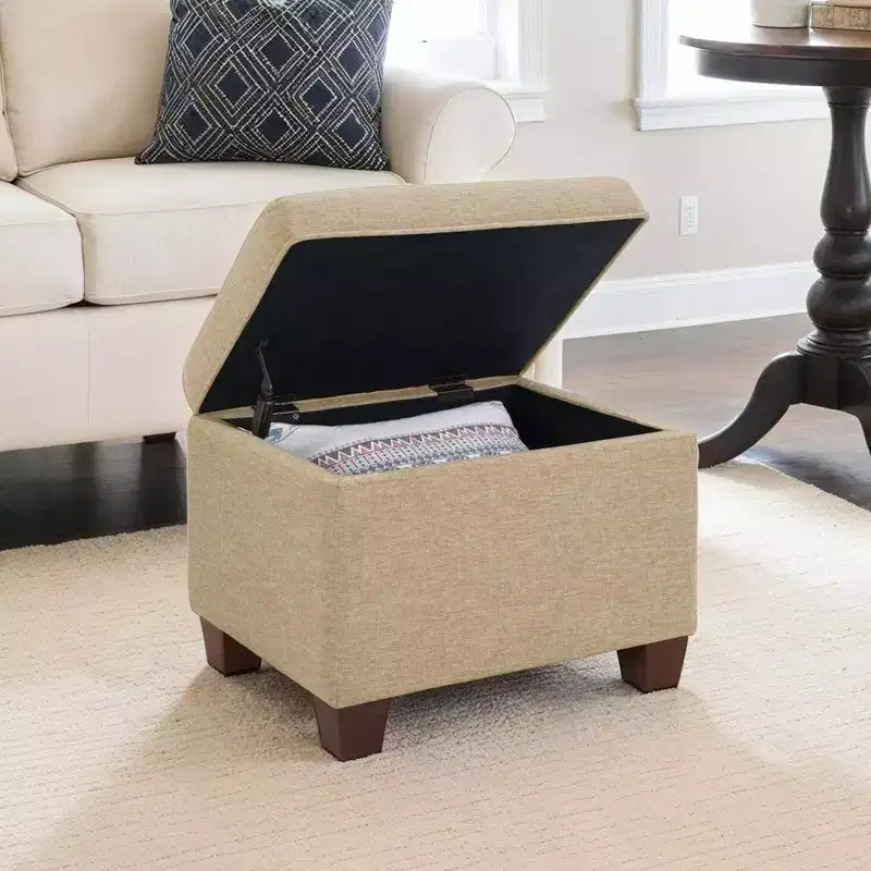 Pouf de rangement avec siège rembourré