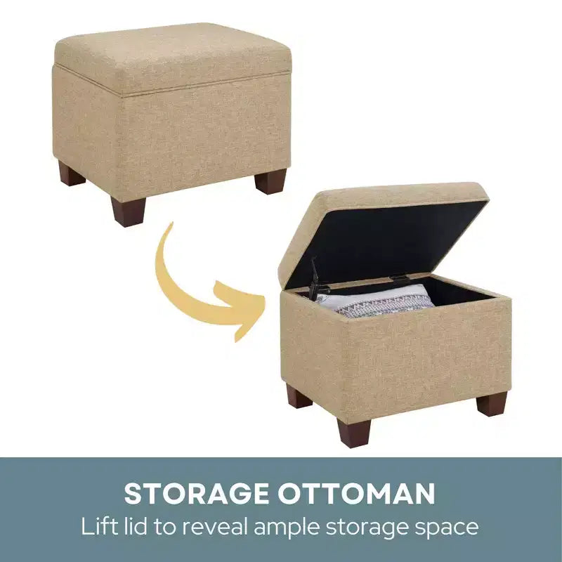 Pouf de rangement avec siège rembourré
