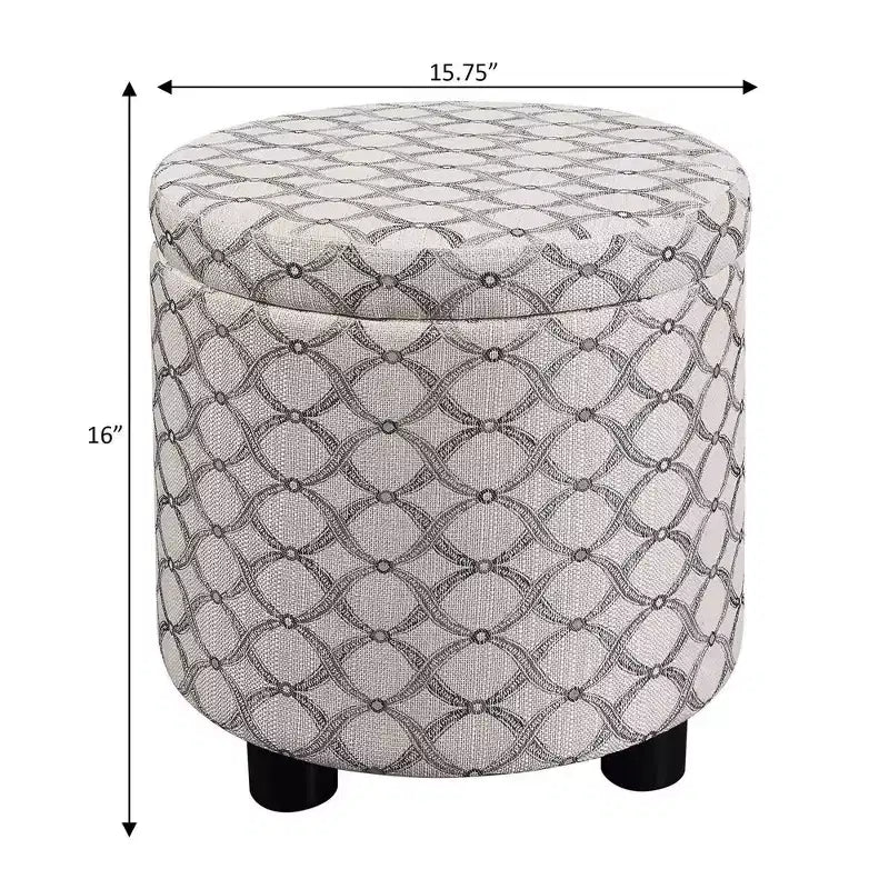 Pouf de rangement rond avec plateau réversible