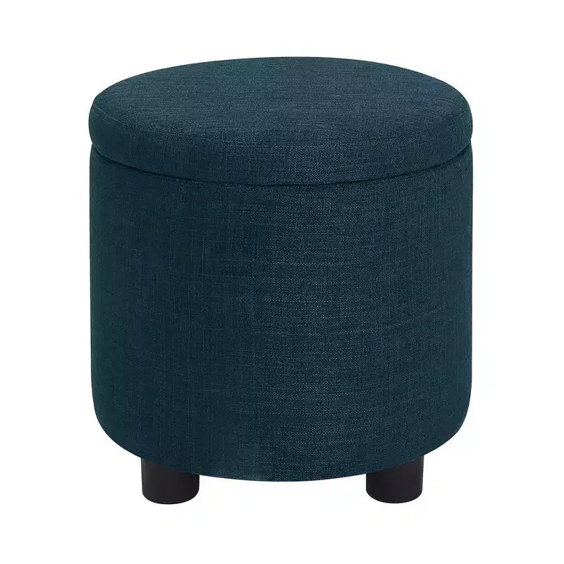Pouf de rangement rond avec plateau réversible
