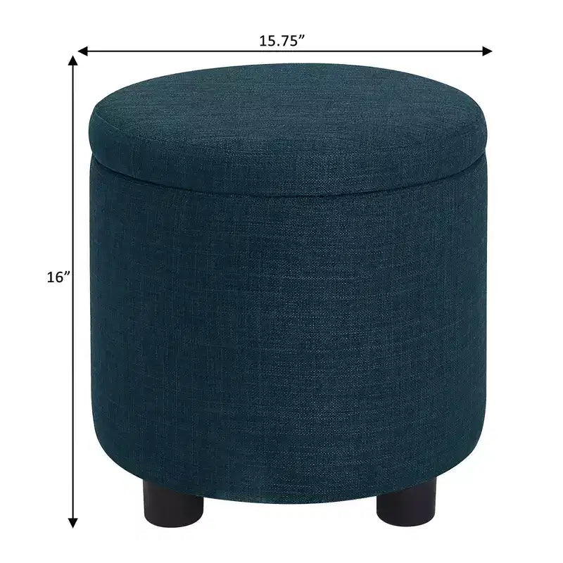 Pouf de rangement rond avec plateau réversible
