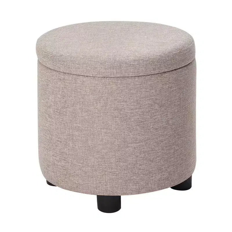 Pouf de rangement rond avec plateau réversible