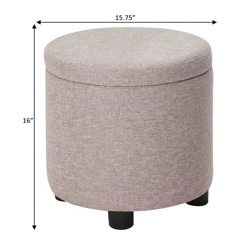 Pouf de rangement rond avec plateau réversible
