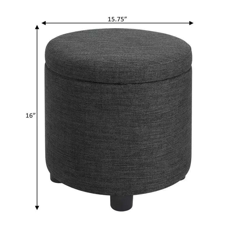Pouf de rangement rond avec plateau réversible