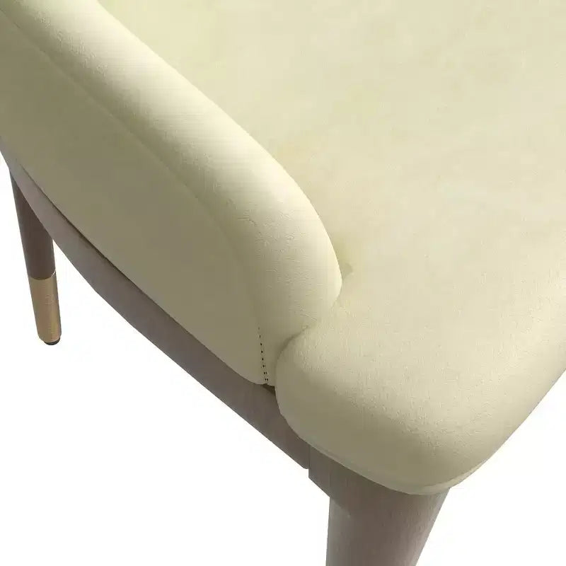 Chaise de salle à manger moderne en cuir avec pieds en bois d'hévéa marron, chaise d'appoint pour cuisine et salle à manger