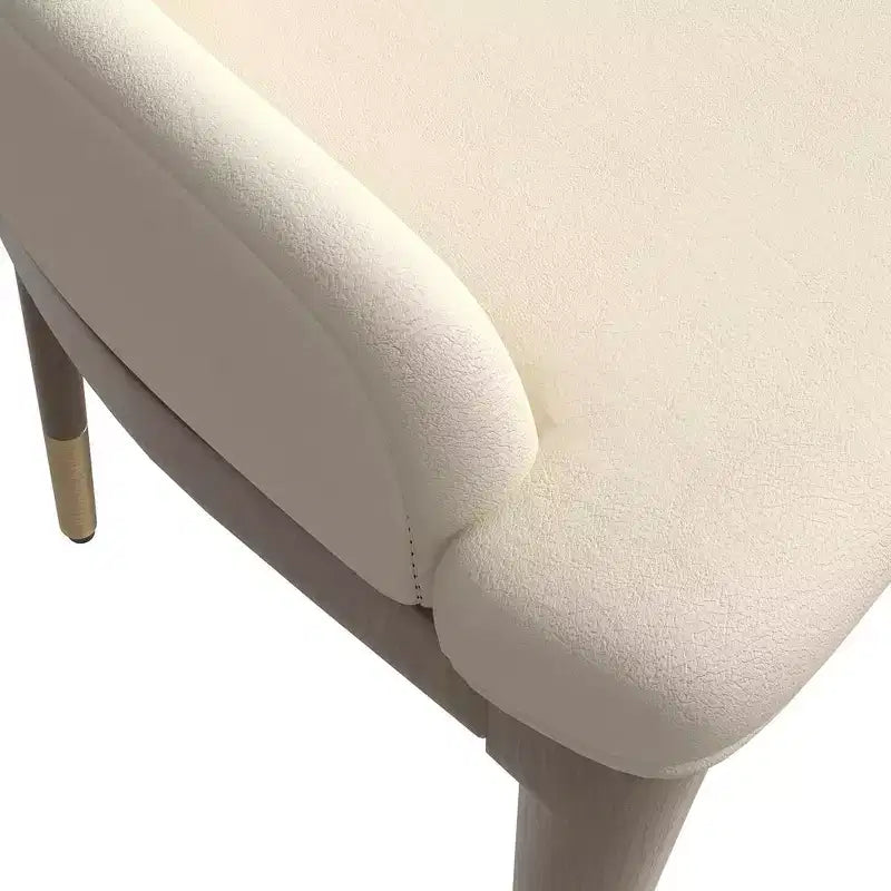 Chaise de salle à manger moderne en cuir avec pieds en bois d'hévéa marron, chaise d'appoint pour cuisine et salle à manger