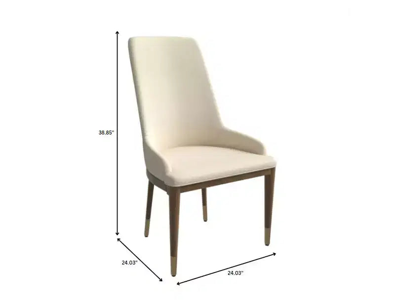 Chaise de salle à manger moderne en cuir avec pieds en bois d'hévéa marron, chaise d'appoint pour cuisine et salle à manger