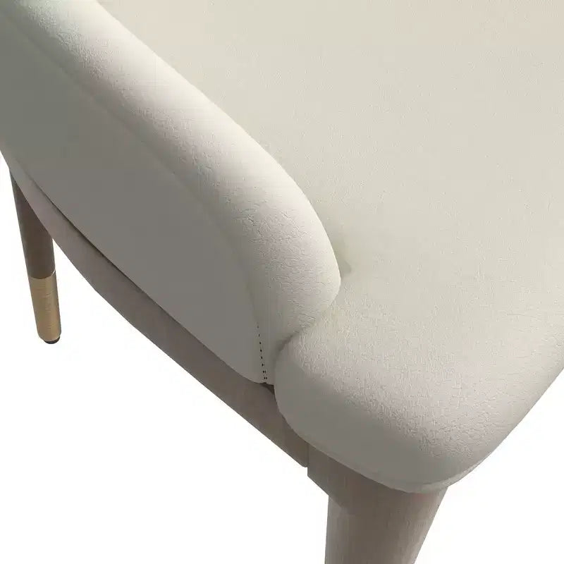 Chaise de salle à manger moderne en cuir avec pieds en bois d'hévéa marron, chaise d'appoint pour cuisine et salle à manger