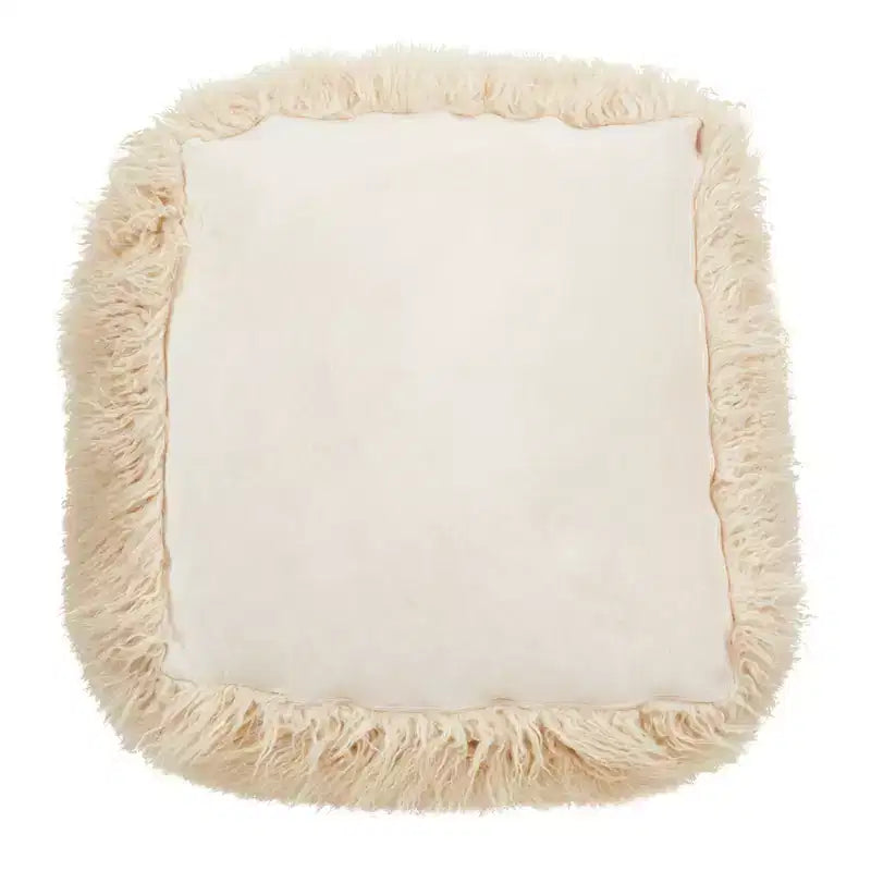 Pouf repose-pieds en fausse fourrure