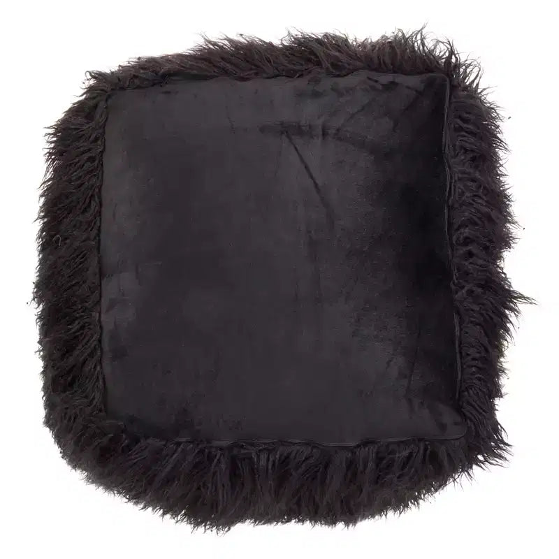Pouf repose-pieds en fausse fourrure