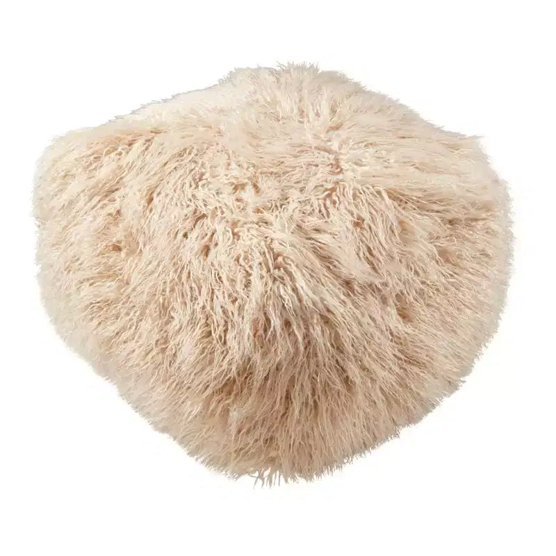 Pouf repose-pieds en fausse fourrure