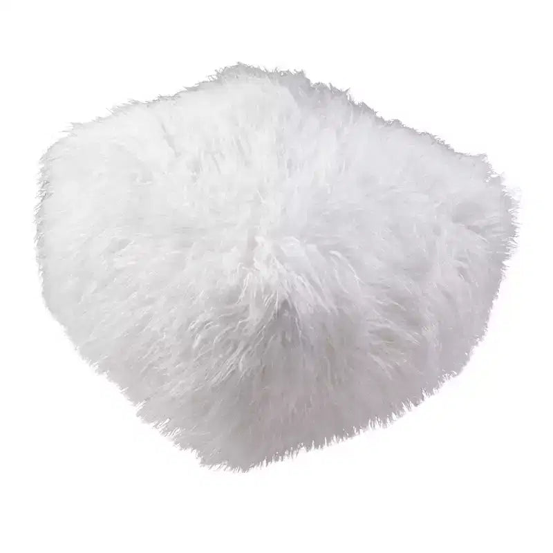 Pouf repose-pieds en fausse fourrure