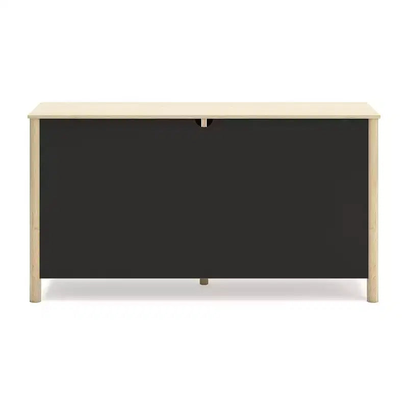 Commode six tiroirs, finition grain de bois de frêne naturel, couleur tan