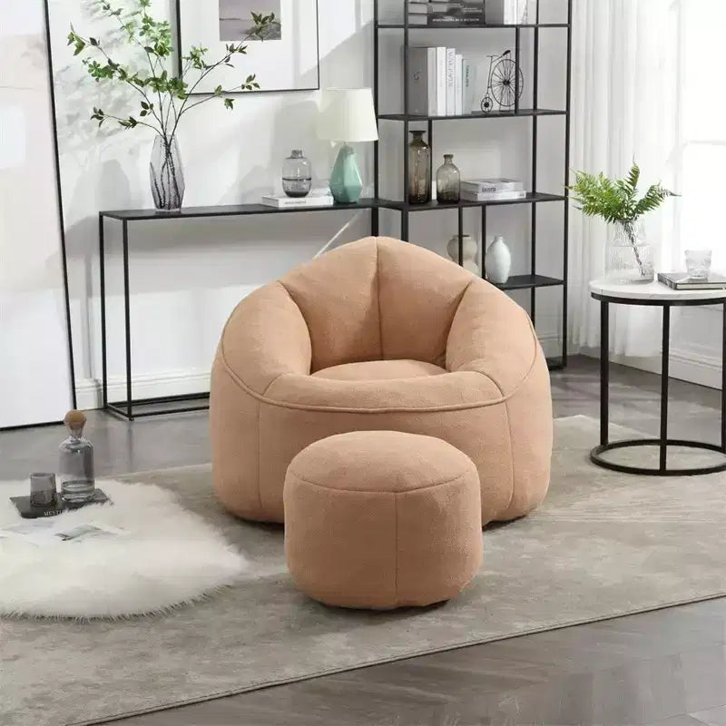 Pouf Géant avec Ottoman, Fauteuil Poire Confortable, Fauteuils Poire Modernes avec Repose-pieds pour Salon, Chambre, Appartement, Dortoir