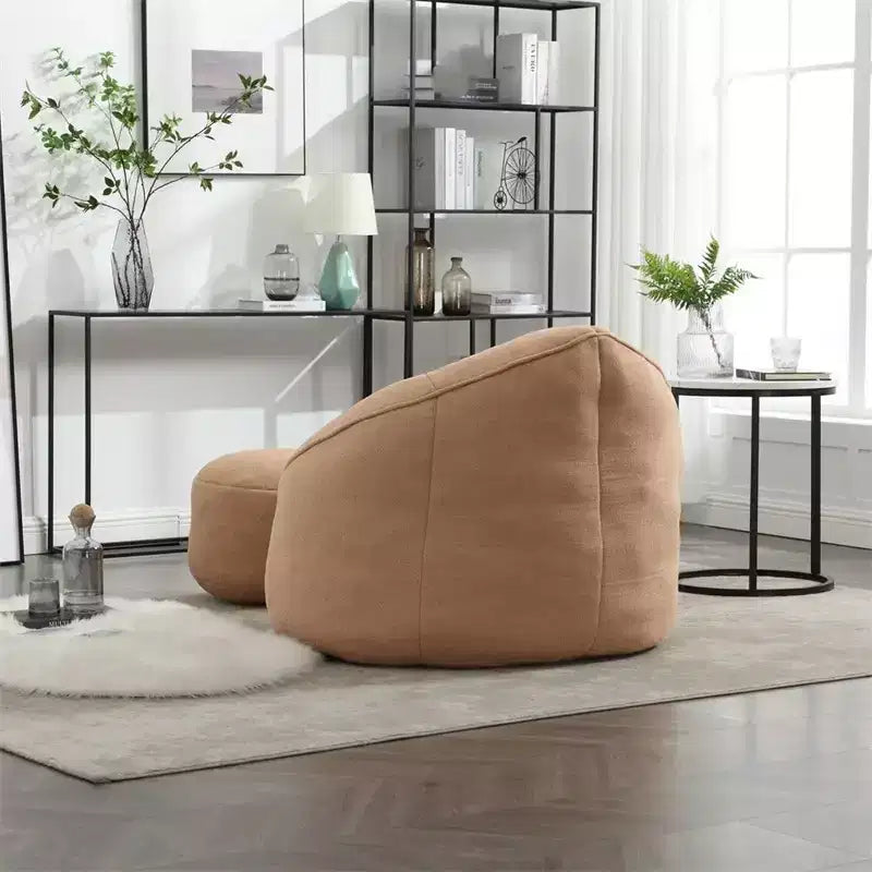 Pouf Géant avec Ottoman, Fauteuil Poire Confortable, Fauteuils Poire Modernes avec Repose-pieds pour Salon, Chambre, Appartement, Dortoir