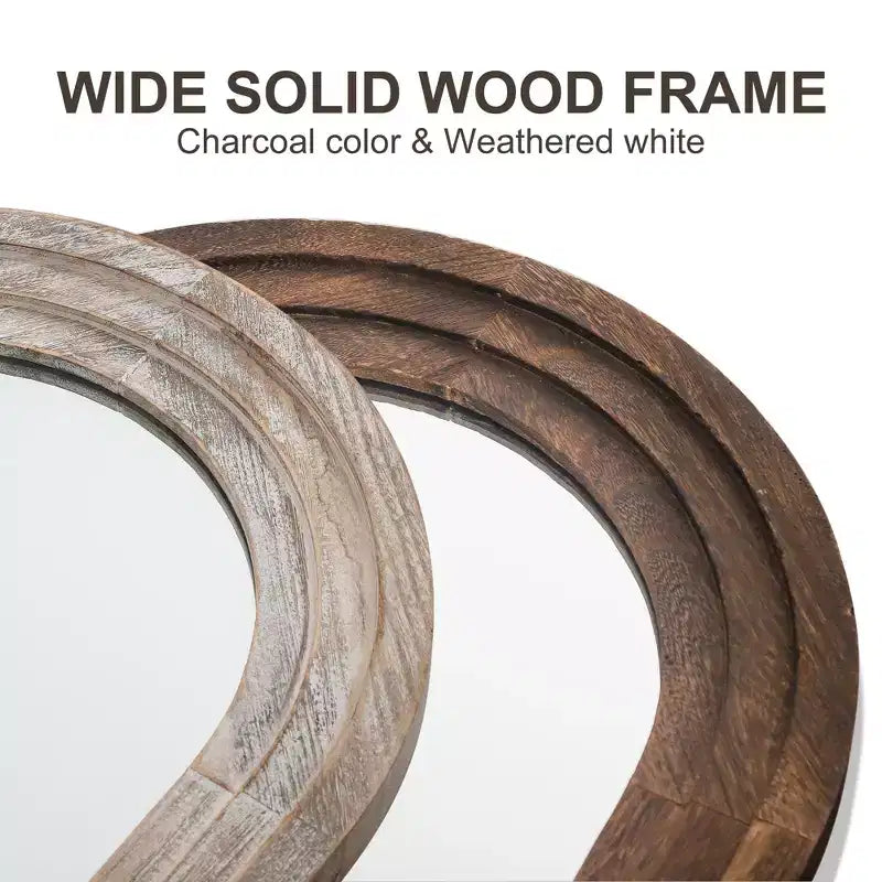 Miroir Mural Décoratif en Bois Cintrée avec Marchepied